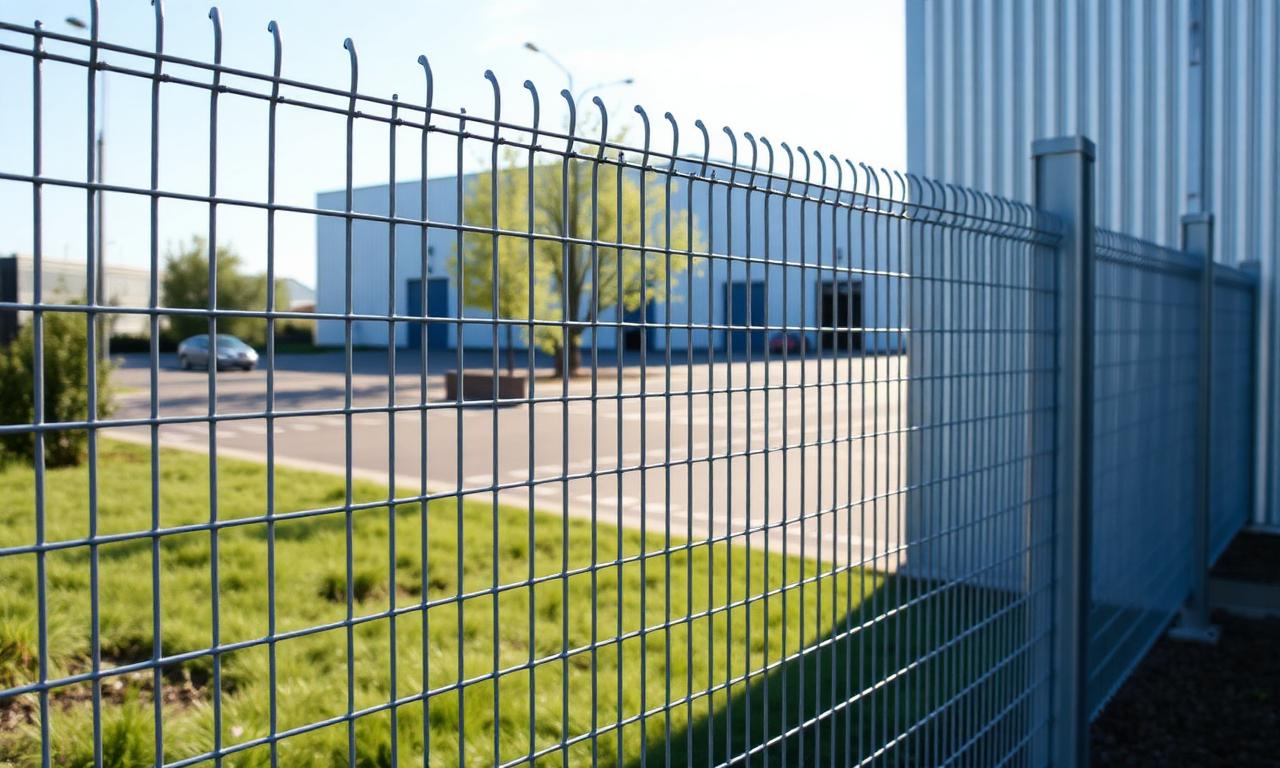 Panelstängsel runt industriområde